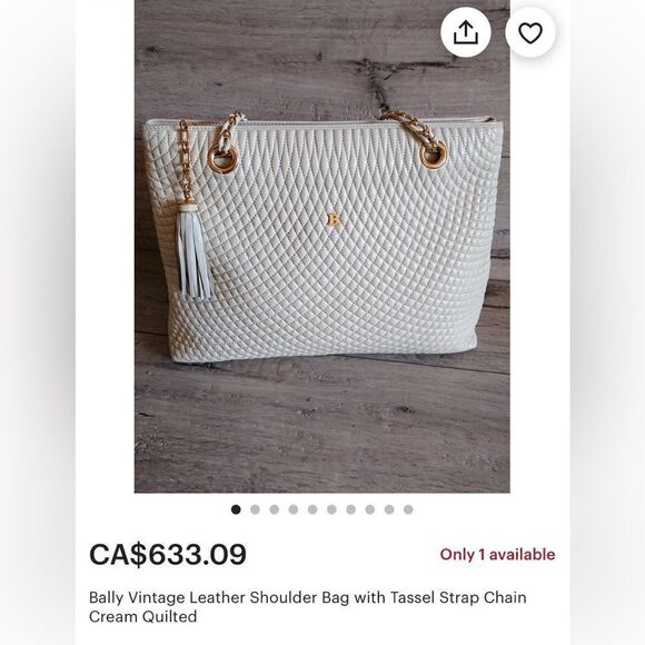 Bally Vintage Quilted Leather Shoulder Bag with Tassel Strap Chain Authentic - Picture 17 of 17